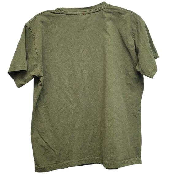 Hand Printed Upcycled Womens Medium Rockin Around Christmas Tree Tee Shirt - Picture 3 of 4